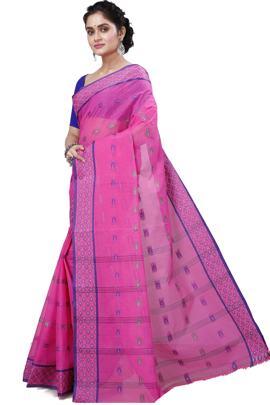Pink Pure Cotton Reese Tant Saree (969)